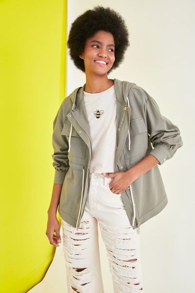 

women's jackets trendyol hooded jacket twoss21ce0207, Black;brown