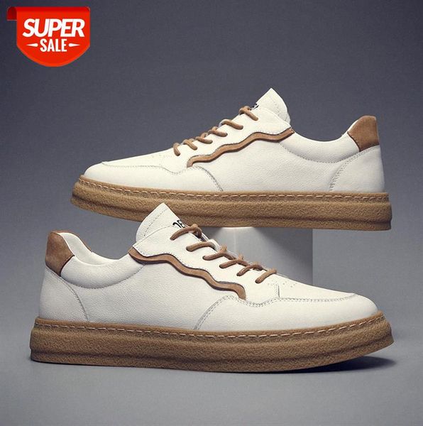 

men's shoes white breathable korean casual all-match leather #7d36