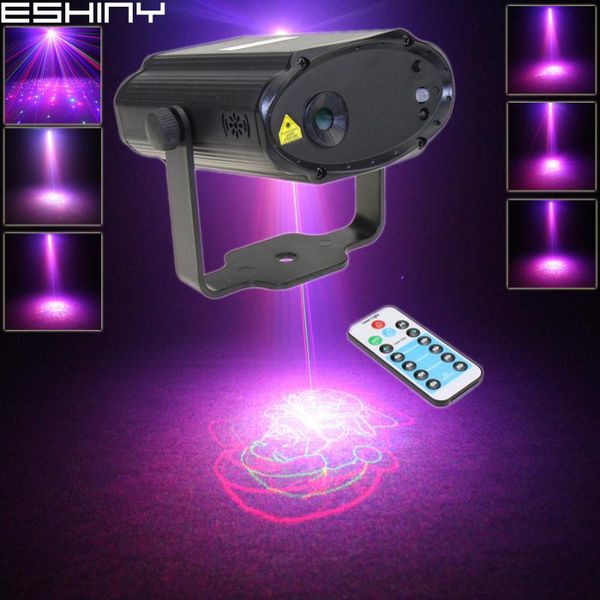 

effects eshiny remote mini rgb laser 8 xmas patterns projector dj dance disco bar family party effect stage lighting light rgbhx8