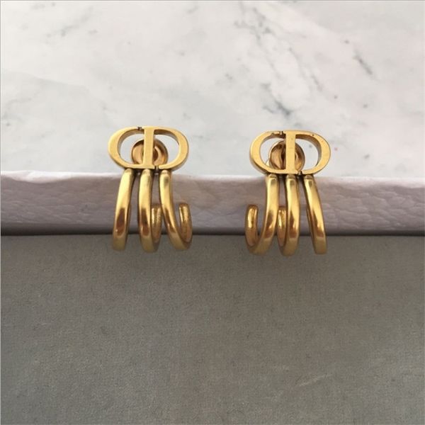 

70% off outlet online family letter fashion versatile earrings for women, Golden