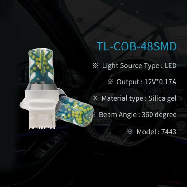 

car headlights cob led light 0.17a 48smd t20 backup reverse bulb strobe lamps