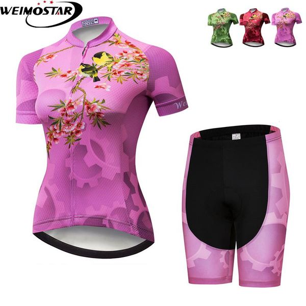 

racing sets weimostar cycling jersey women's set 3d gel pad bike shirt bib shorts ropa ciclismo breathable pro bicycle clothing kits su, Black;blue