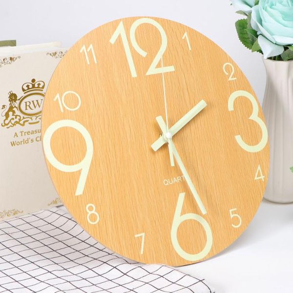 

wall clocks 30cm 12 inches creative luminous clock simple decorative hanging home decor for office living room (original woo