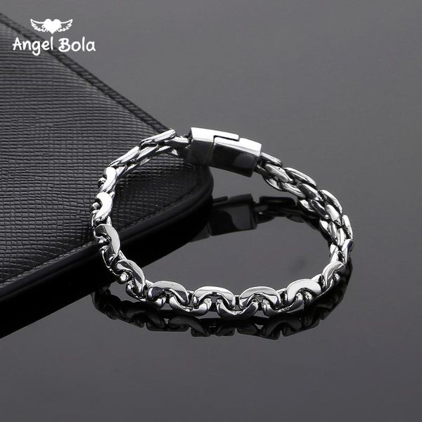 

link, chain punk european style bangle motor bike ancient silver motorcycle bracelet buddha jewelry b1202-3, Black