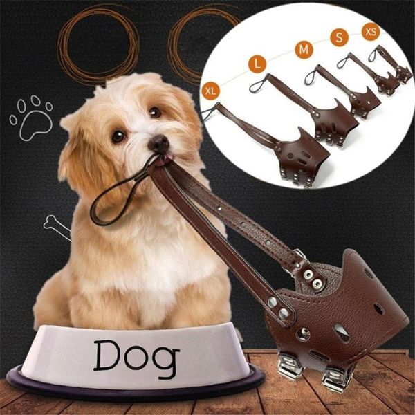 

dog apparel muzzle for barking/biting/chewing small/medium/large dogs soft pu leather adjustable&breathable mouth