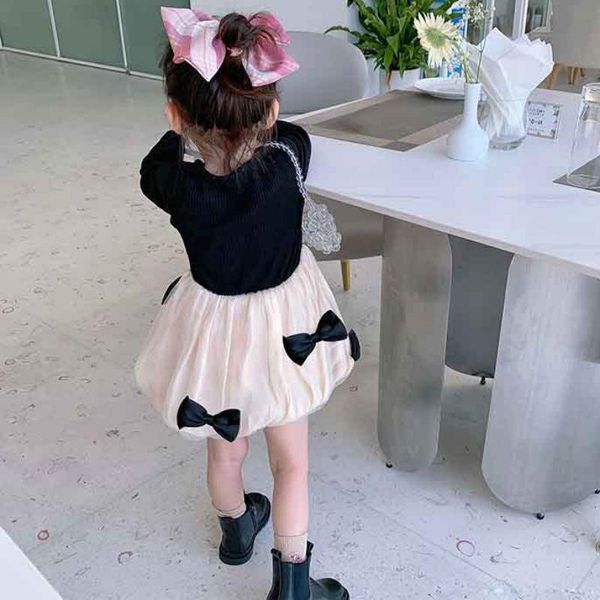 

girl's dresses spring autumn girls bow princess dress long sleeve casual knee-length wedding party girl outfits clothing, Red;yellow