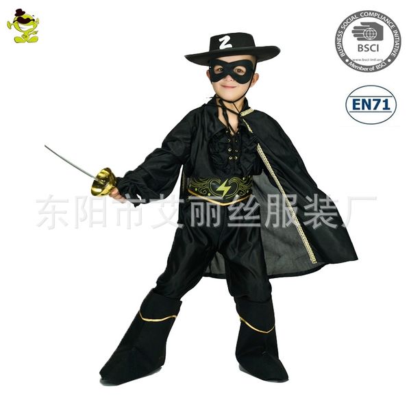 

children's black knight stage costume masquerade dance party costume, White