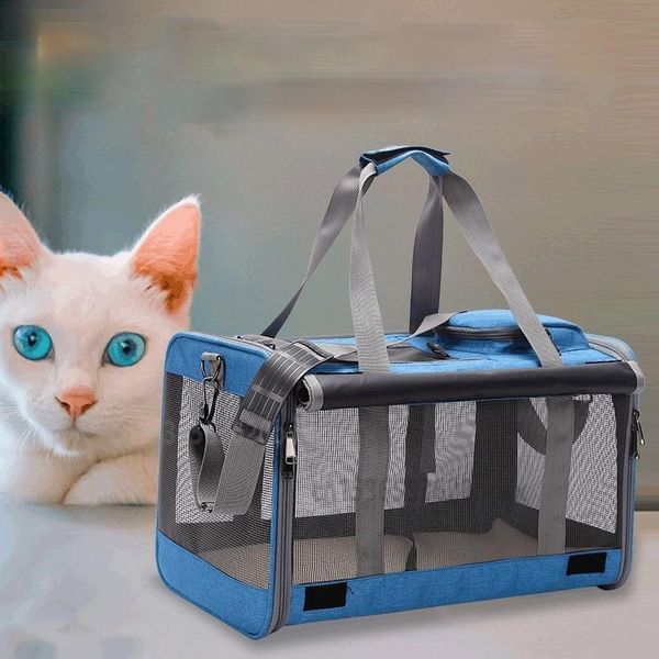 

cat carriers,crates & houses full net breathable pet handbag out diagonal one-shoulder multi-functional bag large space oxford cloth foldabl