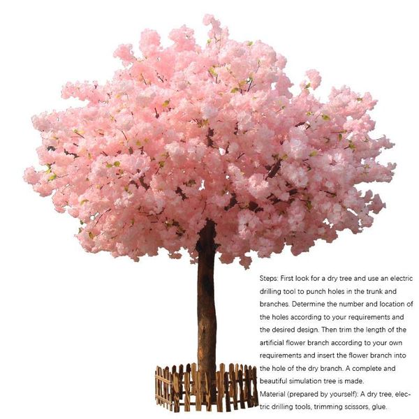 

pieces wedding flower artificial cherry branch diy decoration party pink white decor tree /just decorative flowers & wreaths