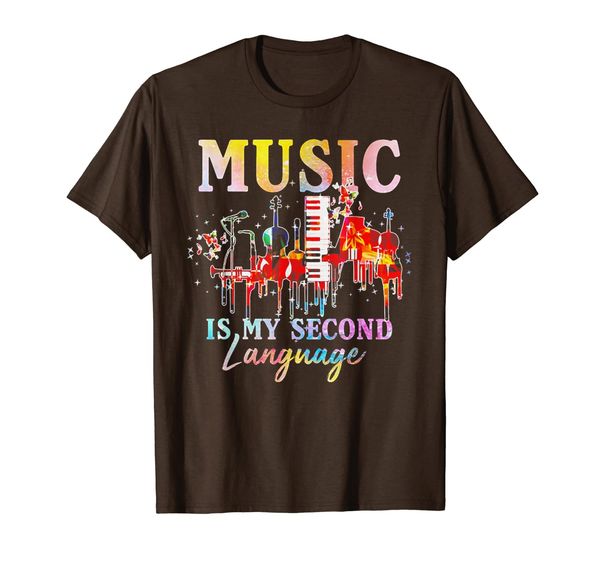 

music is my second language tshirt musician gift, White;black