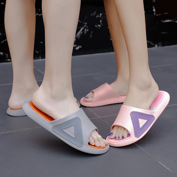 

slippers women shoes indoor floor flat summer non-slip flip flop bath home female slipper comfortable lady, Black