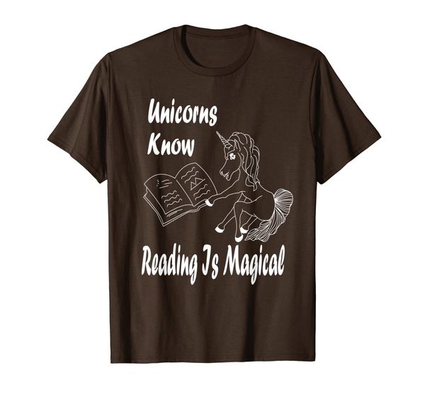 

unicorns know reading is magical tee shirt - wl, White;black