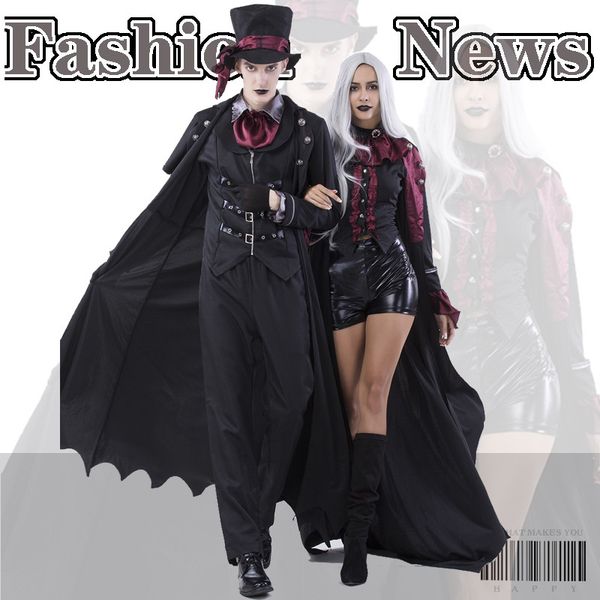 

halloween vampire costume cosplay cloak party coupl, Black;red