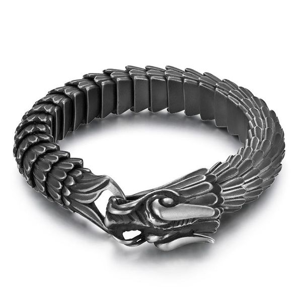 

charm bracelets boniskiss men's punk stainless steel man's cool jewelry dragon pattern high-quality unique design bangle &, Golden;silver