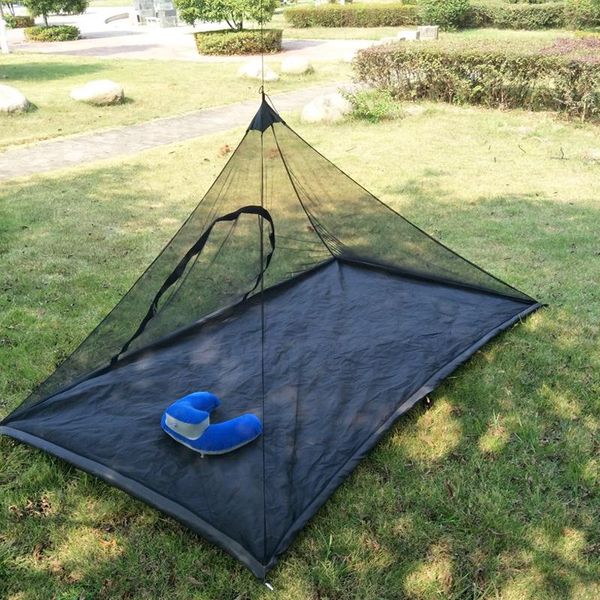 

outdoor pads triangle anti-mosquito netting zipper door tent portable travel single camping mountaineering insect-proof mosquito net
