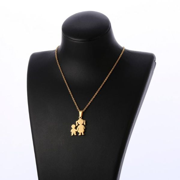 

pendant necklaces love boys girls necklace for women men stainless steel choker friend love's jewelry gifts collier femme, Silver