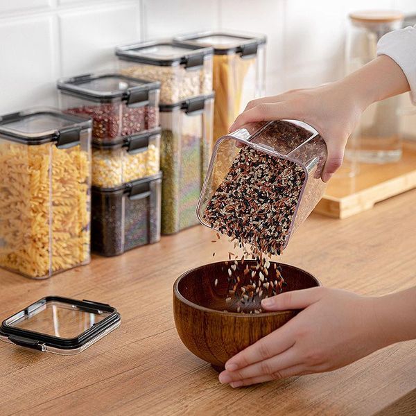 

grade sealed grain storage box transparent plastic coffee household kitchen bottles & jars