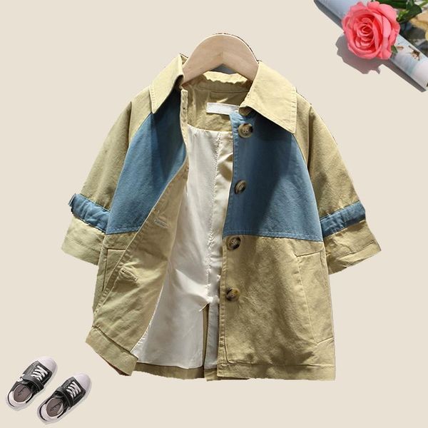 

coat spring & autumn children jackets for toddler fashion kids coats teenagers patchwork baby girls outerwear 12m-8y 2021, Blue;gray