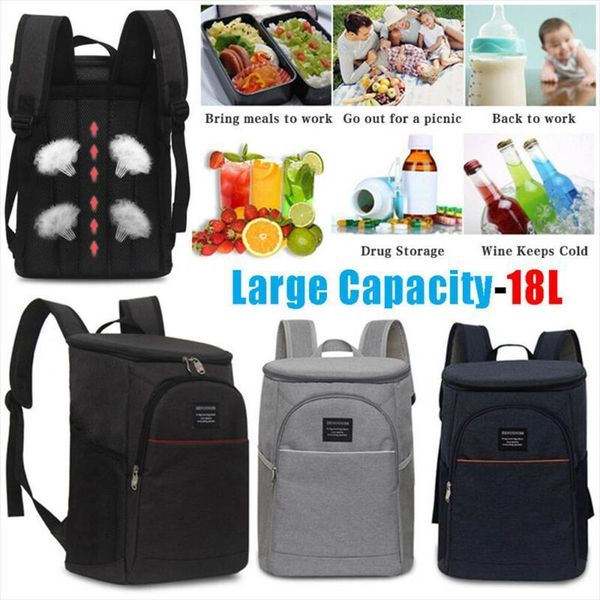 

insulation thermal cooler bag large picnic backpack lunch box food 18 l