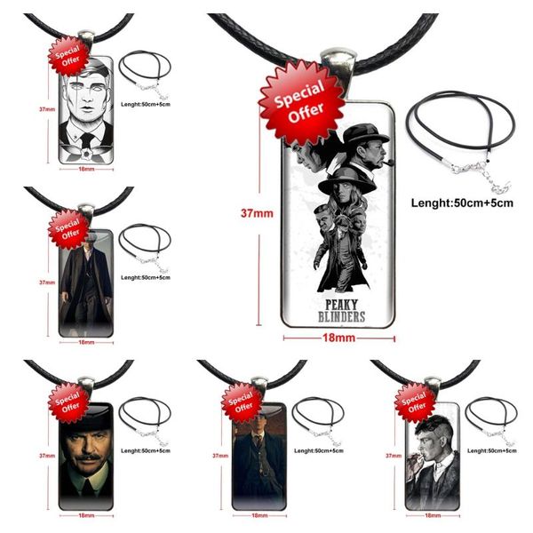 

pendant necklaces for women gifts boy peaky blinders colou glass necklace handmade half rectangle, Silver