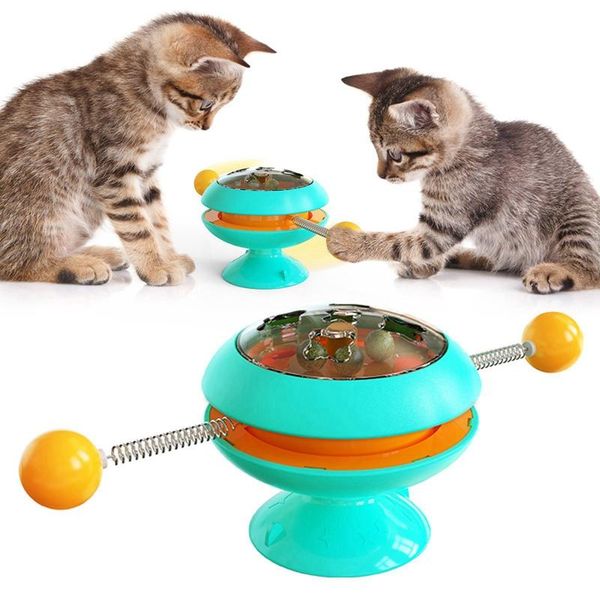 

cat turntable catnip toy funny whirling plate cats toys interactive rotating windmill ball creative pet kitten