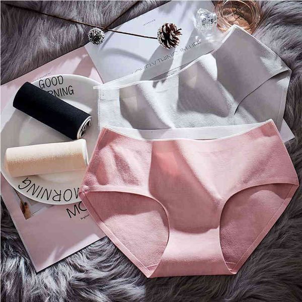 

2021 exy fashion women shorts cotton woman underwear solid color seamless panties girl women's panty sizes, Black;pink