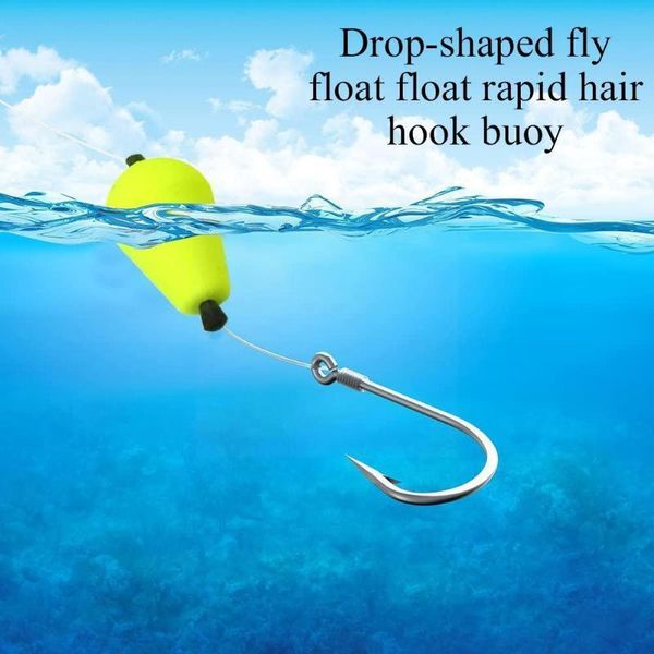 

fishing accessories 5 pieces foam strike indicator tackle hook buoy red hair yellow o3x7
