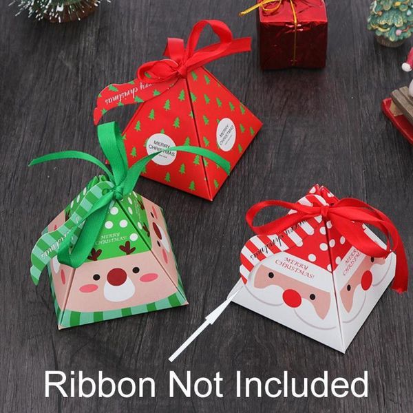 

10pcs christmas tree santa deer bowknot candy storage box xmas gift holder case decorations for home