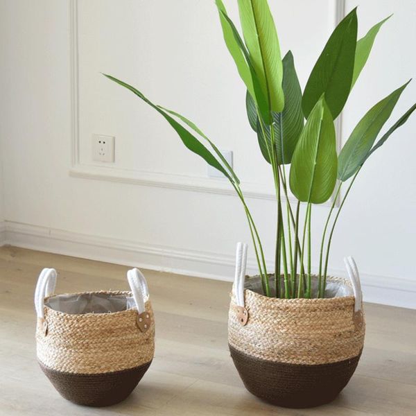 

storage baskets 1pc/1set durable woven basket hand-woven deskbox snack toy cosmetic straw household tools