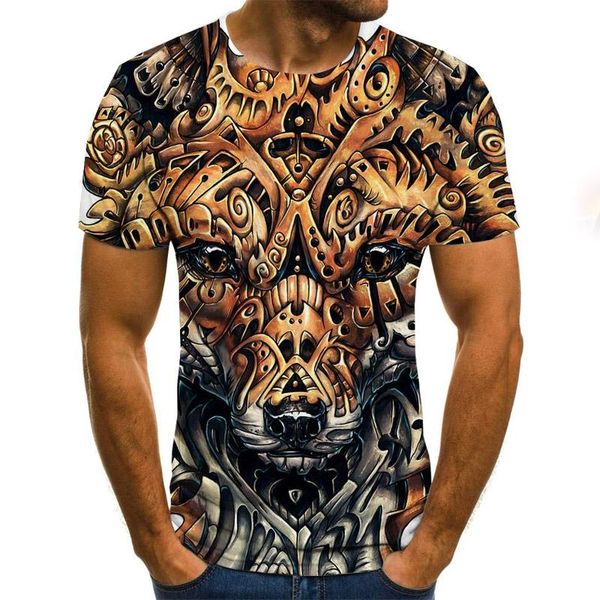 

men's t-shirts 2021 summer style punk trend handsome beach leisure sports animal pattern loose men's quality top, White;black