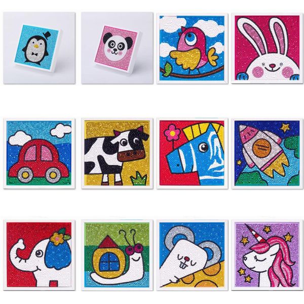 Çerçeve sanat ve el sanatları ile çocuklar için 5D elmas boyama Karikatür hayvan ev duvar dekorasyon 15 * 15 cm xbjk2106