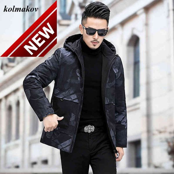 

2021 new arrival winter men warm down coat fashion casual detachable hat men's leisure zippers double-sided jacket, Black