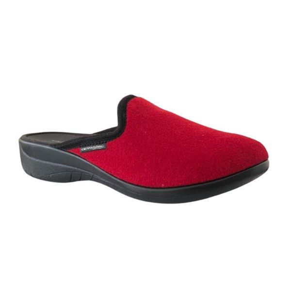 

women's indoor slippers winter suede leather for comfortable and orthopedic interior closed-front red black - ceyo