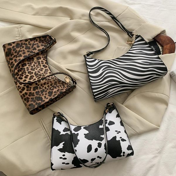

evening bags fashion purse pouch ebra print women luxury handbag pu leather simple underarm shoulder female daily design baguette