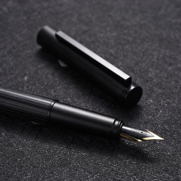 

fountain pens hongdian h1 metal aluminum alloy ink pen black-golden nib ef/f 0.4/0.5mm writing gift for business office home
