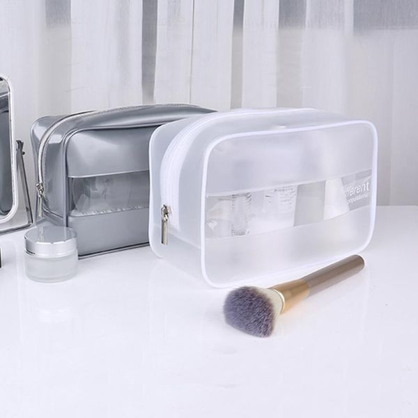 

storage bags transparent cosmetic bag women travel zipper make up toiletry waterproof makeup handbag bath wash organizer case