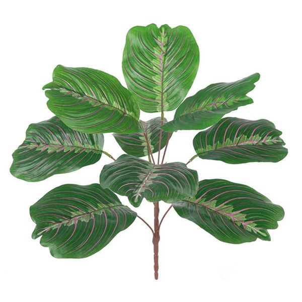 

decorative flowers & wreaths 1pc artificial flower green leaf plastic plant simulation fake foliage bush for home wedding decoration party s