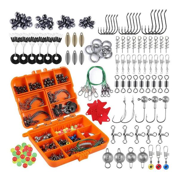 

fishing accessories 213pcs/ box carp tackle kit including swivels hooks sleeves hook sbeads boilie bait screw tool