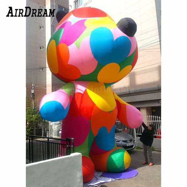 

colorful inflatable replica cartoon bear standing or hanging on the roof for party event decoration and advertising