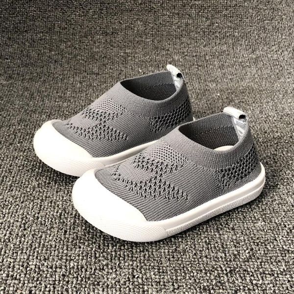 

athletic & outdoor children's knitted socks solid color shoes baby boys breathable stretch girls soft bottom sneakers toddler kids foot, Black