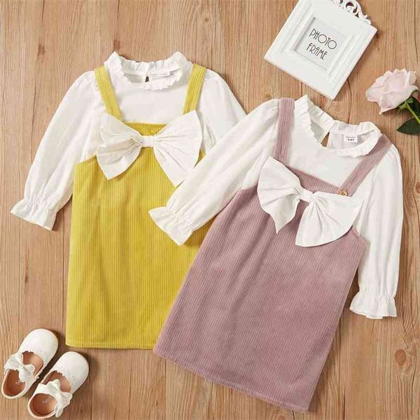 

toddler girl bowknot suit-dress 210528, Red;yellow