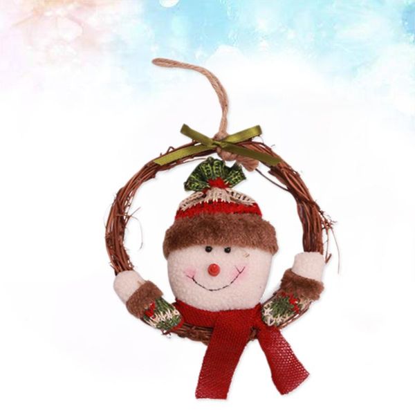 

decorative flowers & wreaths 3pcs small size snowman door wall wreath decoration xmas rattan hanging pendants garland christmas tree ornamen