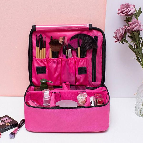 

women makeup bag cosmetic case storage handle travel organizer bags artist kit & cases