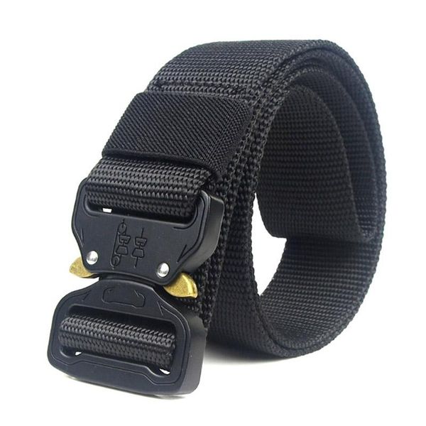 

tactical belt men adjustable quick-releasing nylon military bales catch army waist belts support, Black;gray