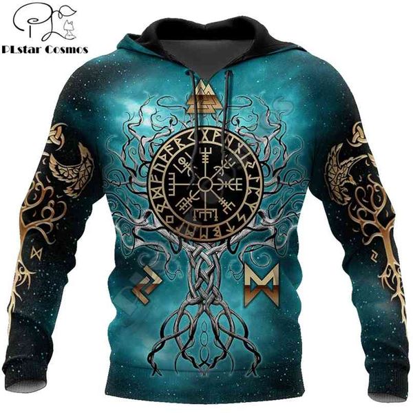 YGGDRASIL - Árvore Norse da Vida Viking Símbolo 3D Impresso Hoodie Harajuku Streetwear Pulôver Unisex Casual Jaqueta Tracksuit 210813