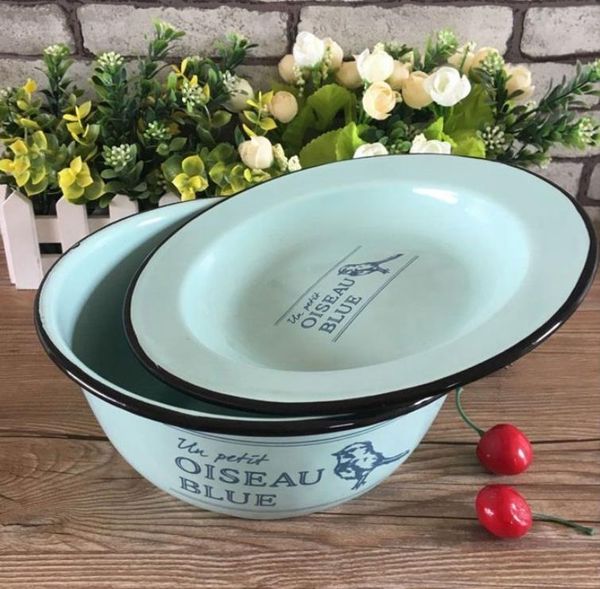 

bowls creative retro rustic nostalgia enamel soup bowl salad process making iron
