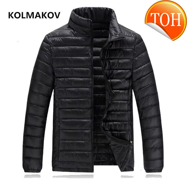 

winter coat men fashion 2018 stand collar down casual jacket parka 's white duck jackets, Black