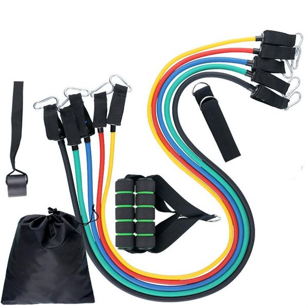 

resistance bands 11pcs set yoga exercise fitness band rubber loop tube gym pilates brick
