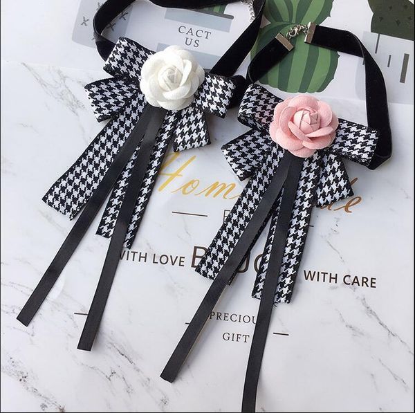 

pins, brooches vintage woman pin big plaid ribbon bowknot flower brooch fashion corsage bow tie jewelry shirts accessories, Gray