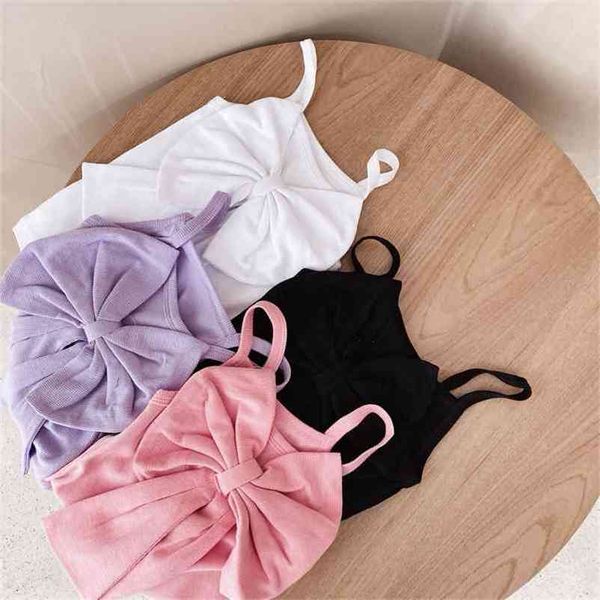 

summer arrival girls fashion candy color vest with bow kids vests 210528, Blue